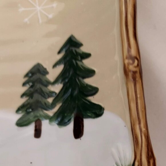 Christmas St. Nicholas Square Heartland Serving Platter.  9 3/8" Heavy Cabincore - Picture 8 of 8
